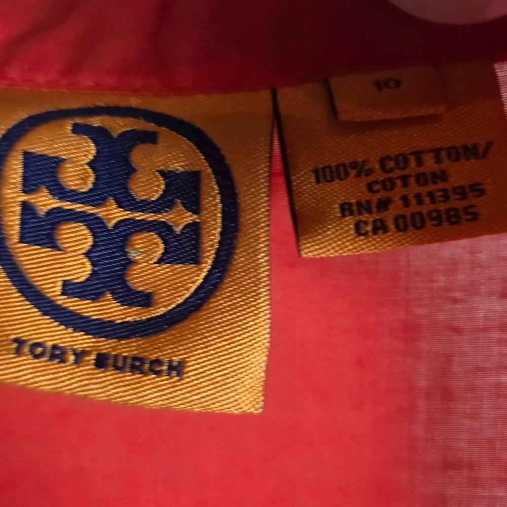 Tory Burch Orange Cotton Tunic Caftan Resort Boho‎ Size 10
